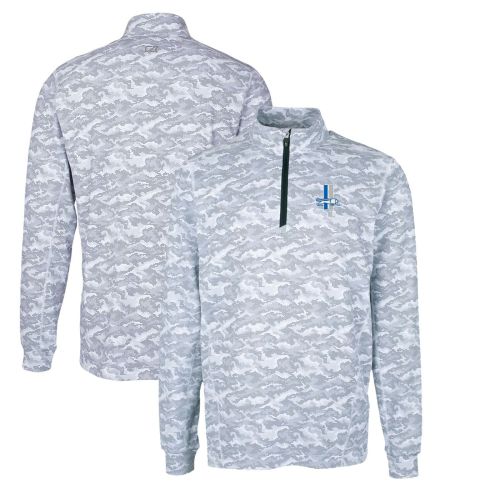 Detroit Lions Cutter & Buck Throwback Logo Big & Tall Traverse Camo Print Stretch Quarter-Zip Pullover Top - Charcoal on sale