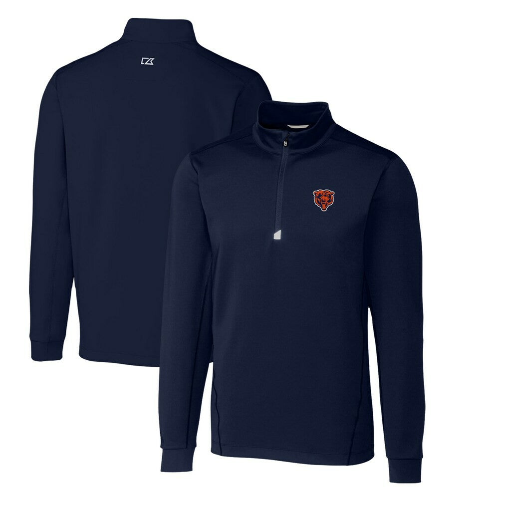 Chicago Bears Cutter & Buck Throwback Logo Traverse Stretch Quarter-Zip Big & Tall Pullover Top - Navy discount