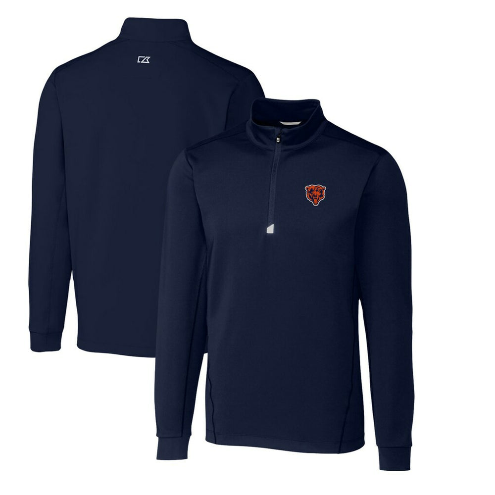 Chicago Bears Cutter & Buck Throwback Logo Traverse Stretch Quarter-Zip Big & Tall Pullover Top - Navy discount