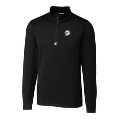Miami Dolphins Cutter & Buck Throwback Logo Traverse Stretch Quarter-Zip Big & Tall Pullover Top - Black discount