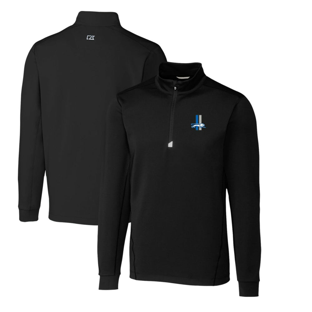 Detroit Lions Cutter & Buck Throwback Logo Traverse Stretch Quarter-Zip Big & Tall Pullover Top - Black for sale