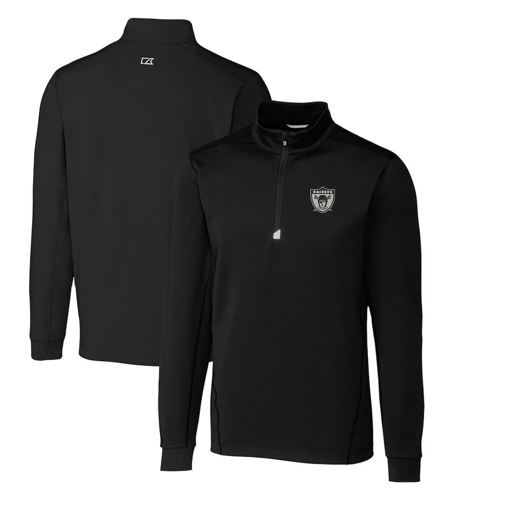 Las Vegas Raiders Cutter & Buck Throwback Logo Traverse Stretch Quarter-Zip Big & Tall Pullover Top - Black sale