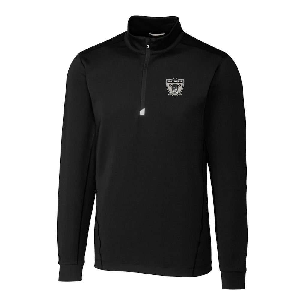 Las Vegas Raiders Cutter & Buck Throwback Logo Traverse Stretch Quarter-Zip Big & Tall Pullover Top - Black sale