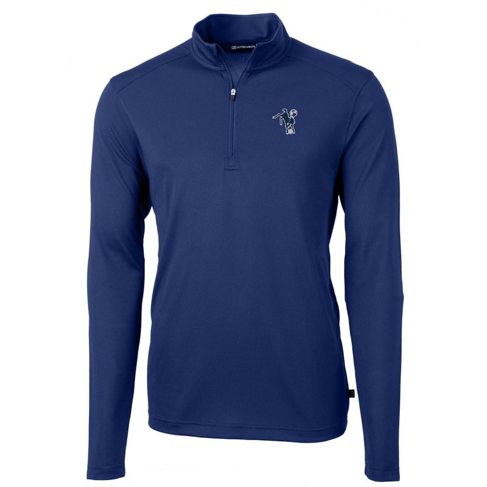 Indianapolis Colts Cutter & Buck Throwback Logo Virtue Eco Pique Recycled Quarter-Zip Big & Tall Pullover Top - Royal on sale