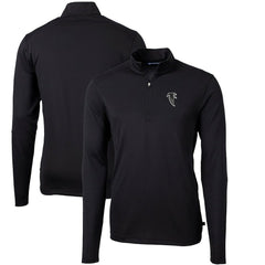 Atlanta Falcons Cutter & Buck Throwback Logo Virtue Eco Pique Recycled Quarter-Zip Big & Tall Pullover Top - Black for sale