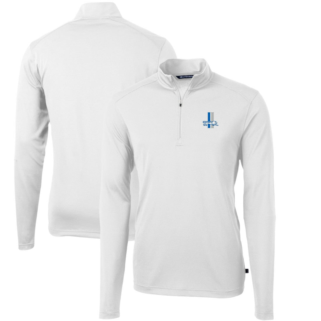 Detroit Lions Cutter & Buck Throwback Logo Virtue Eco Pique Recycled Quarter-Zip Big & Tall Pullover Top - White discount