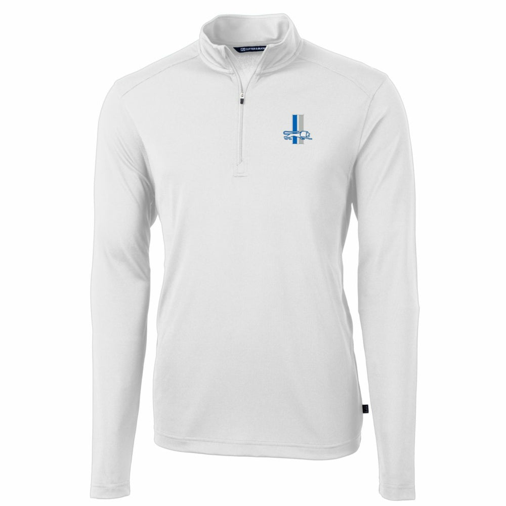 Detroit Lions Cutter & Buck Throwback Logo Virtue Eco Pique Recycled Quarter-Zip Big & Tall Pullover Top - White discount
