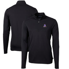New England Patriots Cutter & Buck Throwback Logo Virtue Eco Pique Recycled Quarter-Zip Big & Tall Pullover Top - Black discount
