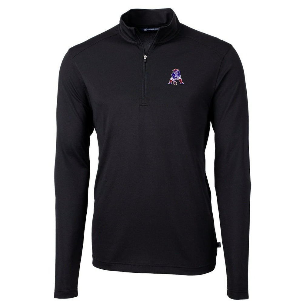 New England Patriots Cutter & Buck Throwback Logo Virtue Eco Pique Recycled Quarter-Zip Big & Tall Pullover Top - Black discount