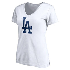 Los Angeles Dodgers Women's Official Logo V-Neck T-Shirt - White