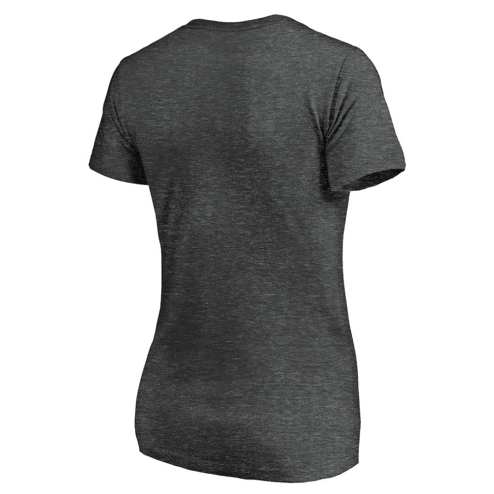 Los Angeles Dodgers Women's Team Lockup V-Neck T-Shirt - Charcoal