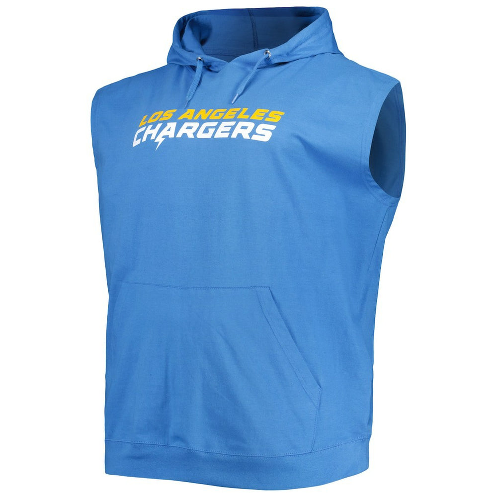 Justin Herbert Los Angeles Chargers Profile Big & Tall Muscle Pullover Hoodie - Powder Blue cheap