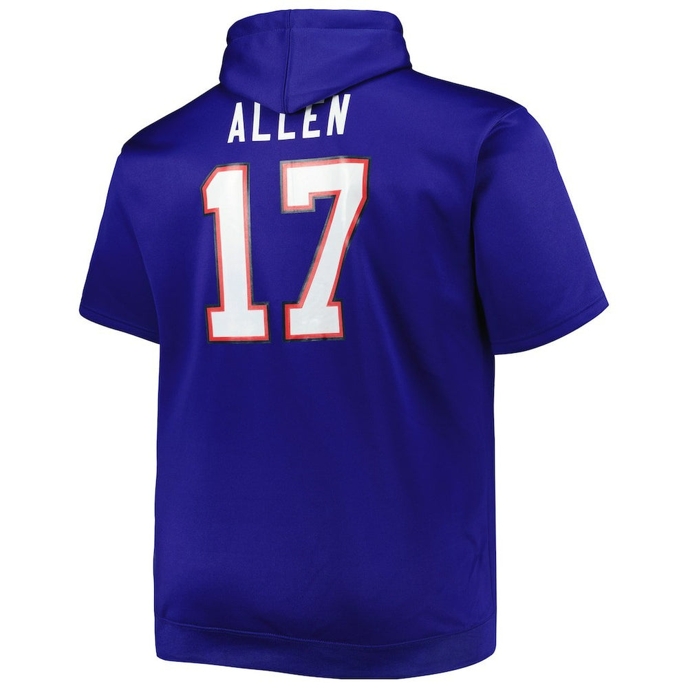 Josh Allen Buffalo Bills Big & Tall Short Sleeve Pullover Hoodie - Royal on sale