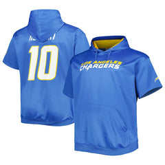 Justin Herbert Los Angeles Chargers Big & Tall Short Sleeve Pullover Hoodie - Powder Blue for sale