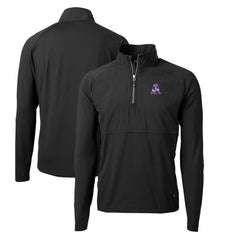 New England Patriots Cutter & Buck Adapt Eco Knit Hybrid Recycled Quarter-Zip Throwback Pullover Top - Black outlet