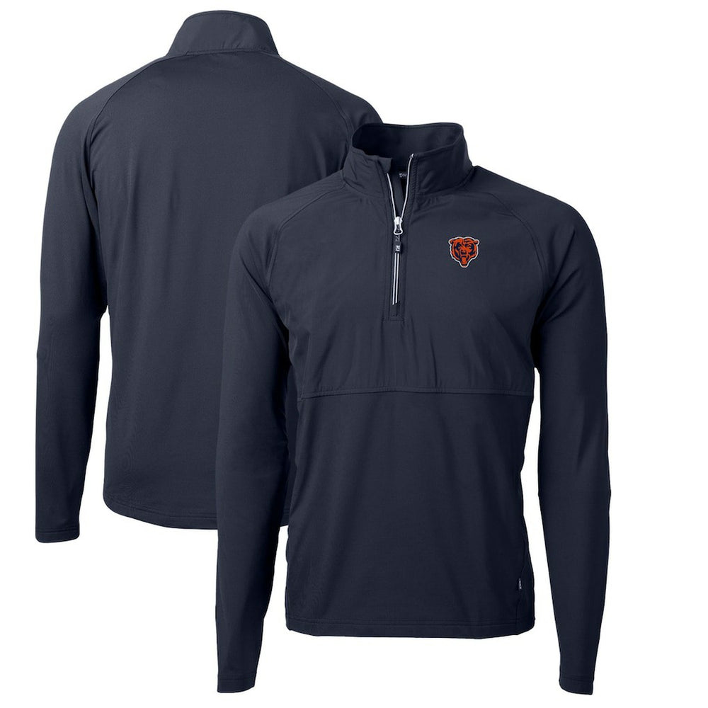 Chicago Bears Cutter & Buck Adapt Eco Knit Hybrid Recycled Quarter-Zip Throwback Pullover Top - Navy cheap
