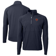 Chicago Bears Cutter & Buck Adapt Eco Knit Hybrid Recycled Quarter-Zip Throwback Pullover Top - Navy cheap