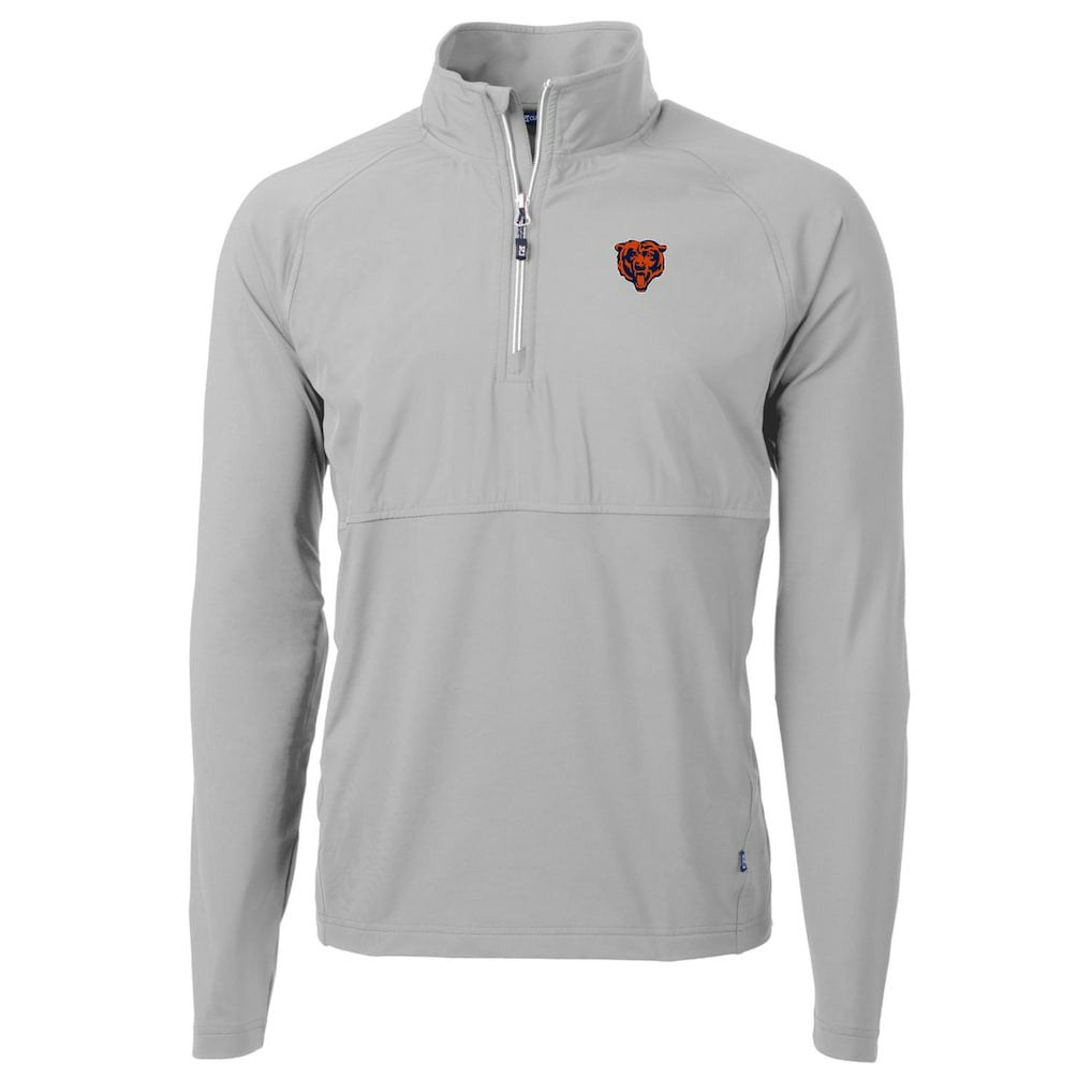 Chicago Bears Cutter & Buck Adapt Eco Knit Hybrid Recycled Quarter-Zip Throwback Pullover Top - Gray discount