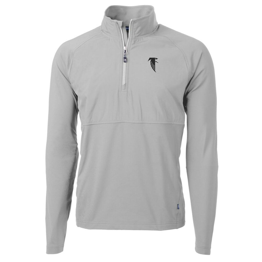 Atlanta Falcons Cutter & Buck Adapt Eco Knit Hybrid Recycled Quarter-Zip Throwback Pullover Top - Gray cheap