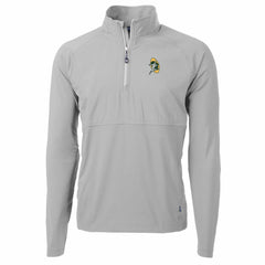 Green Bay Packers Cutter & Buck Adapt Eco Knit Hybrid Recycled Quarter-Zip Throwback Pullover Top - Gray on sale
