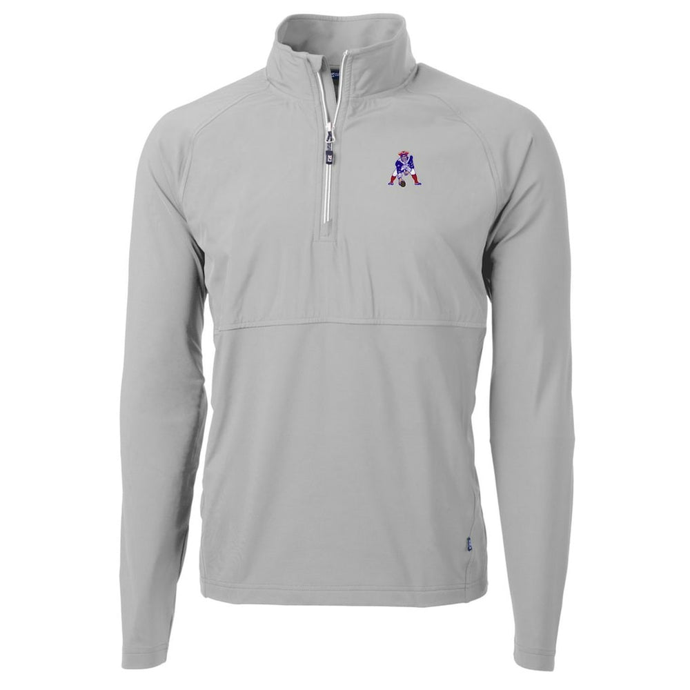 New England Patriots Cutter & Buck Adapt Eco Knit Hybrid Recycled Quarter-Zip Throwback Pullover Top - Gray discount