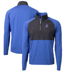 New England Patriots Cutter & Buck Adapt Eco Knit Hybrid Recycled Quarter-Zip Throwback Pullover Top - Royal/Black online