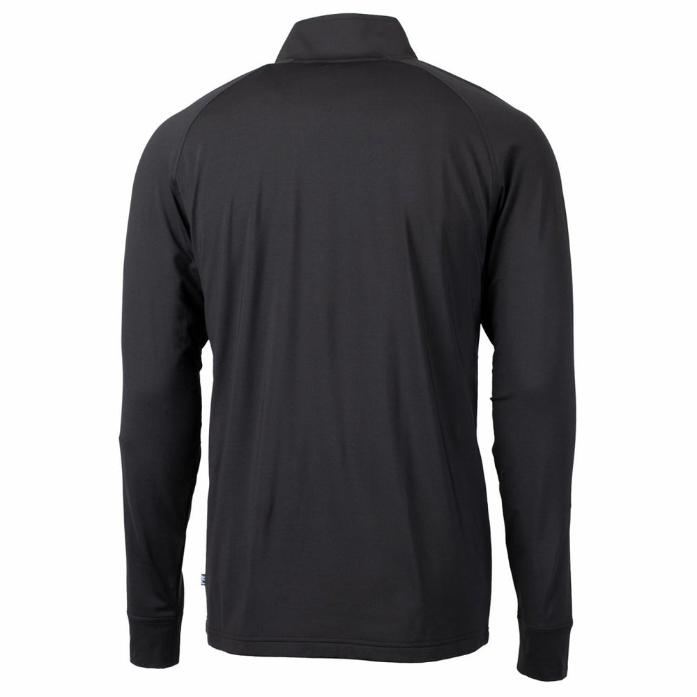 Tampa Bay Buccaneers Cutter & Buck Adapt Eco Knit Stretch Recycled Quarter-Zip Throwback Pullover Top - Black for sale