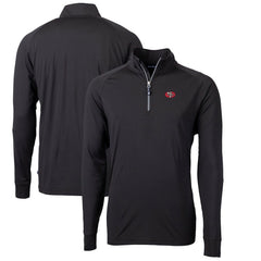 San Francisco 49ers Cutter & Buck Adapt Eco Knit Stretch Recycled Quarter-Zip Throwback Pullover Top - Black cheap
