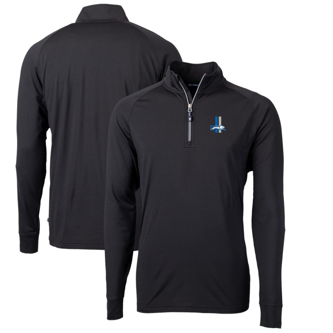 Detroit Lions Cutter & Buck Adapt Eco Knit Stretch Recycled Quarter-Zip Throwback Pullover Top - Black sale