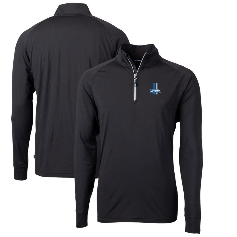 Detroit Lions Cutter & Buck Adapt Eco Knit Stretch Recycled Quarter-Zip Throwback Pullover Top - Black sale