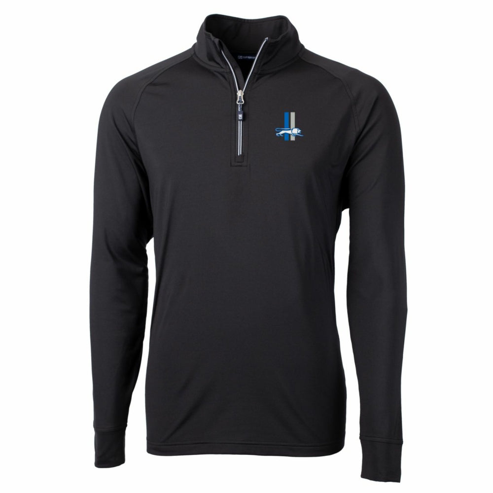 Detroit Lions Cutter & Buck Adapt Eco Knit Stretch Recycled Quarter-Zip Throwback Pullover Top - Black sale