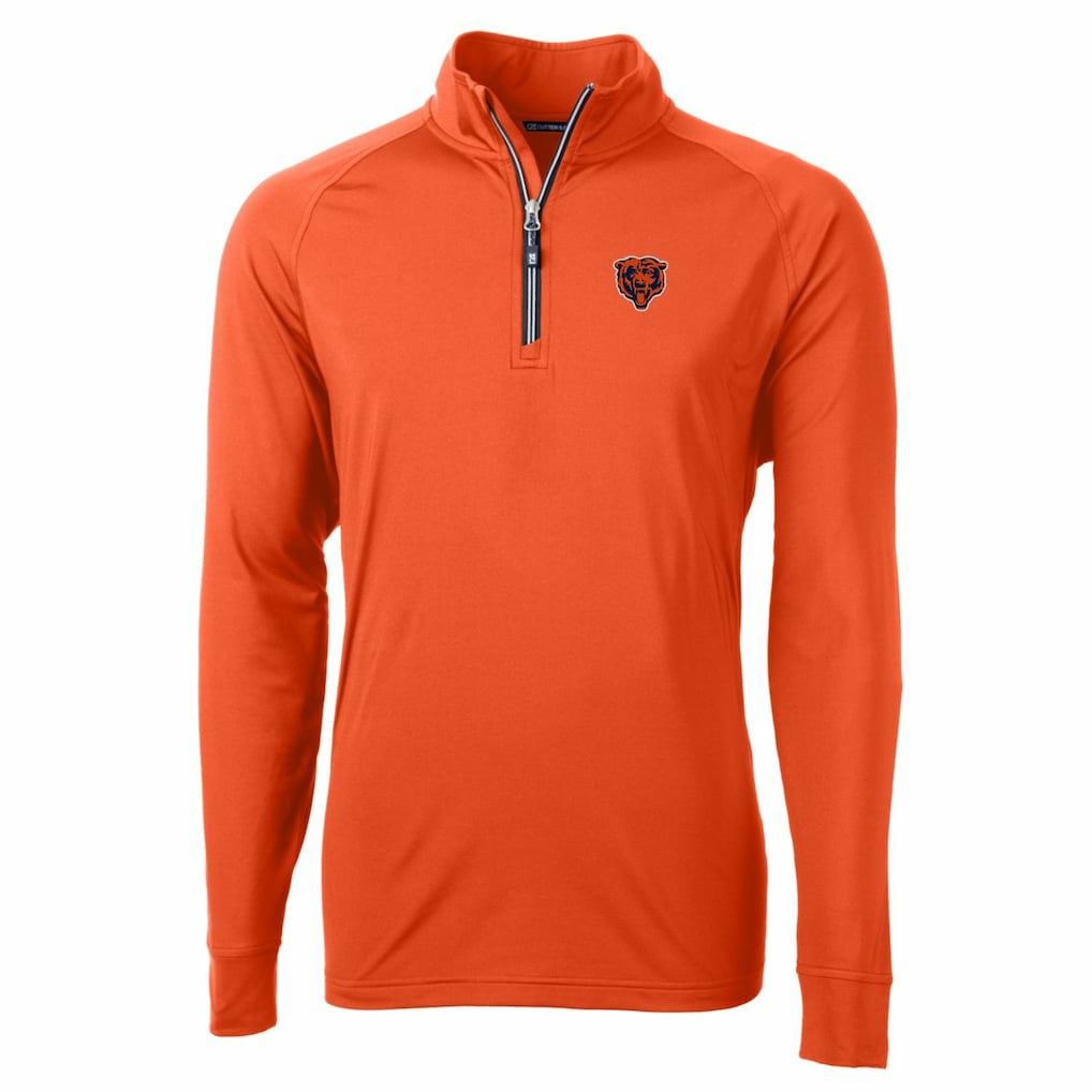 Chicago Bears Cutter & Buck Adapt Eco Knit Stretch Recycled Quarter-Zip Throwback Pullover Top - Orange online