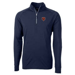 Chicago Bears Cutter & Buck Adapt Eco Knit Stretch Recycled Quarter-Zip Throwback Pullover Top - Navy cheap