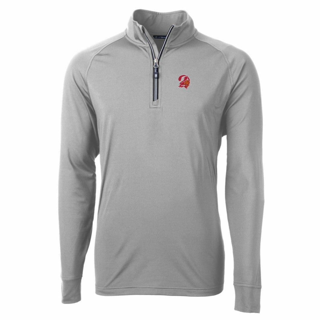 Tampa Bay Buccaneers Cutter & Buck Adapt Eco Knit Stretch Recycled Quarter-Zip Throwback Pullover Top - Pewter cheap