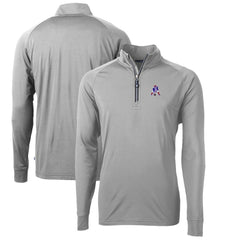 New England Patriots Cutter & Buck Adapt Eco Knit Stretch Recycled Quarter-Zip Throwback Pullover Top - Gray outlet