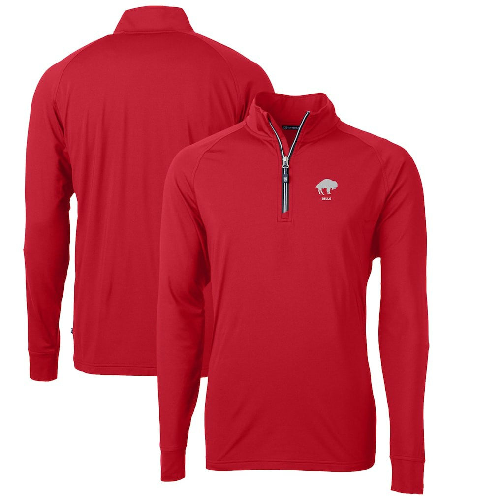 Buffalo Bills Cutter & Buck Adapt Eco Knit Stretch Recycled Quarter-Zip Throwback Pullover Top - Red discount