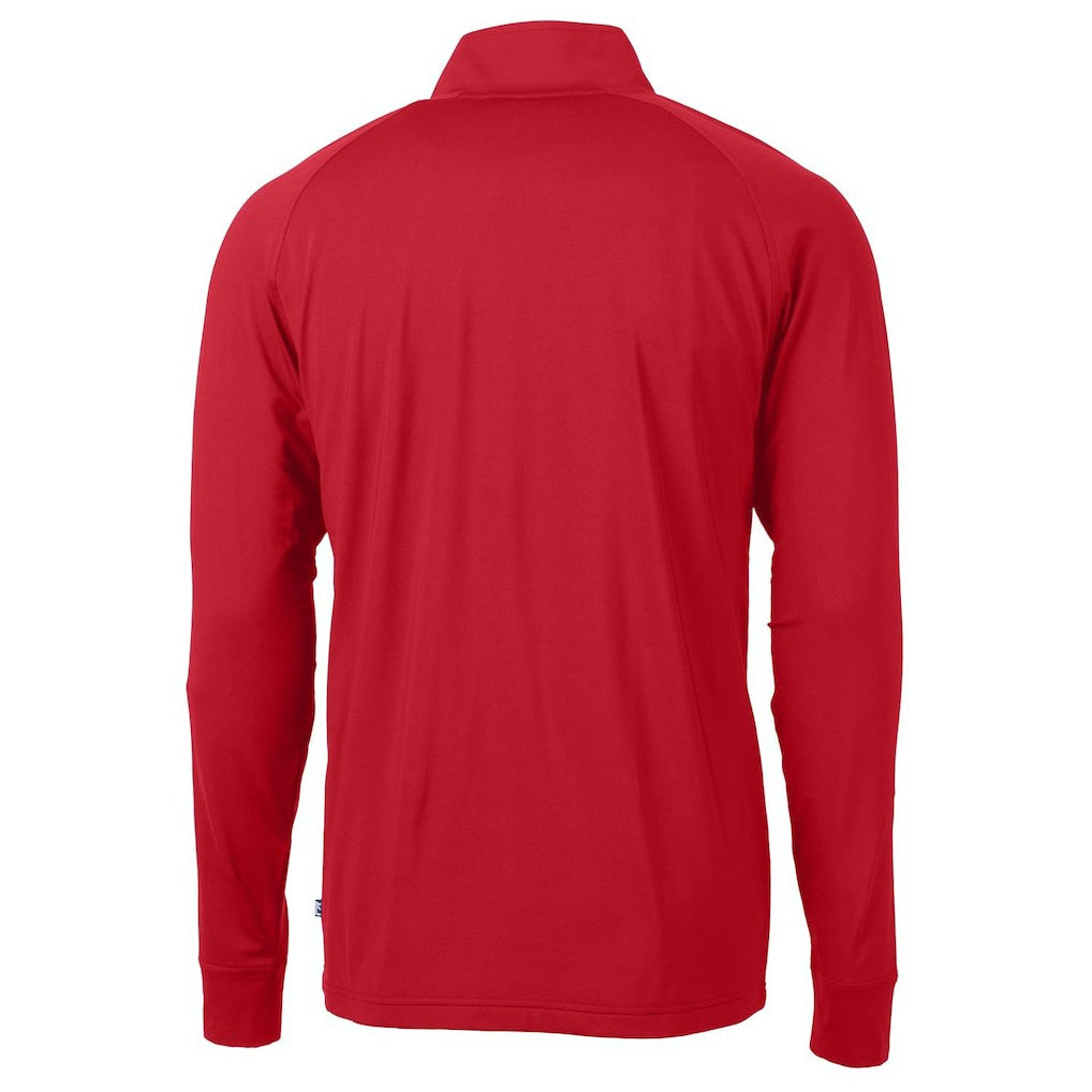 Buffalo Bills Cutter & Buck Adapt Eco Knit Stretch Recycled Quarter-Zip Throwback Pullover Top - Red discount