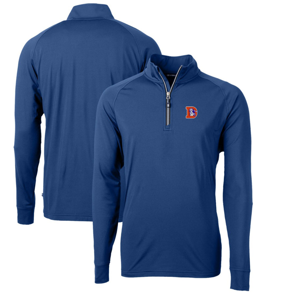 Denver Broncos Cutter & Buck Adapt Eco Knit Stretch Recycled Quarter-Zip Throwback Pullover Top - Royal outlet