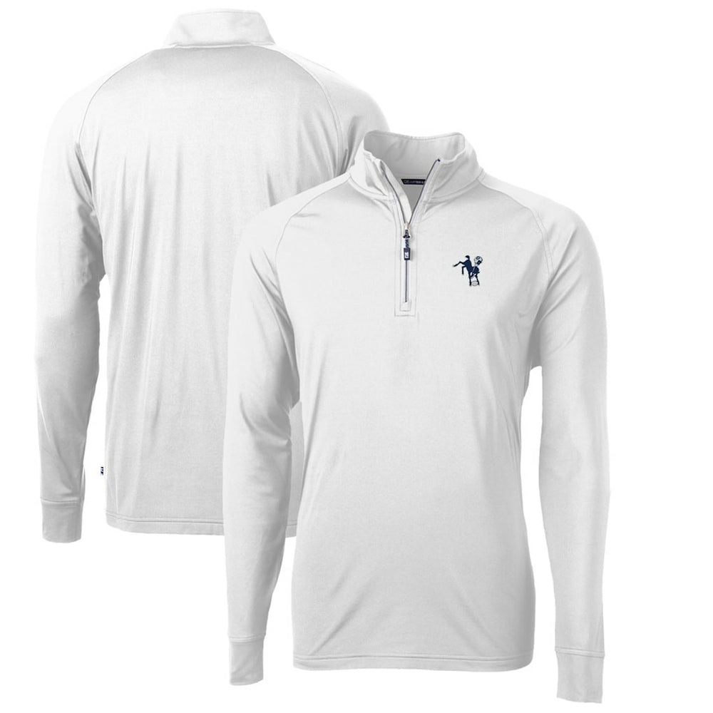 Indianapolis Colts Cutter & Buck Adapt Eco Knit Stretch Recycled Quarter-Zip Throwback Pullover Top - White online