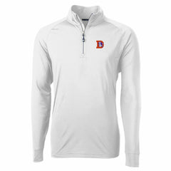 Denver Broncos Cutter & Buck Adapt Eco Knit Stretch Recycled Quarter-Zip Throwback Pullover Top - White sale