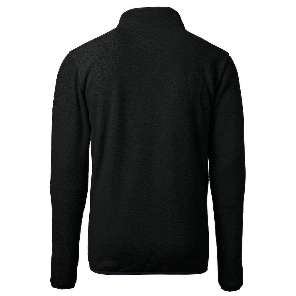 New Orleans Saints Cutter & Buck Throwback Eco Sherpa Fleece Quarter-Zip Pullover Jacket - Black sale