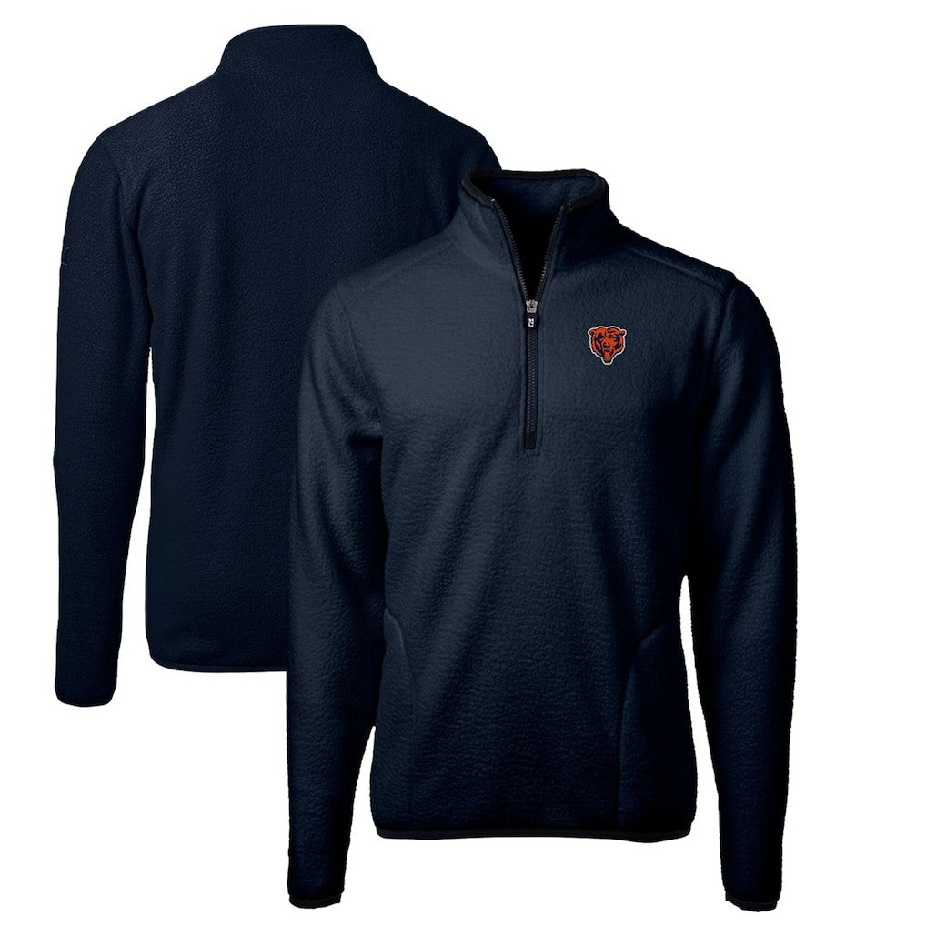 Chicago Bears Cutter & Buck Throwback Eco Sherpa Fleece Quarter-Zip Pullover Jacket - Navy cheap