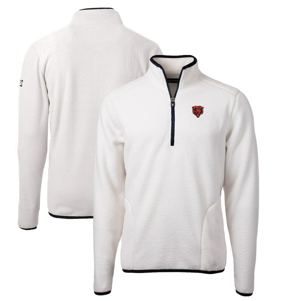 Chicago Bears Cutter & Buck Throwback Eco Sherpa Fleece Quarter-Zip Pullover Jacket - White discount