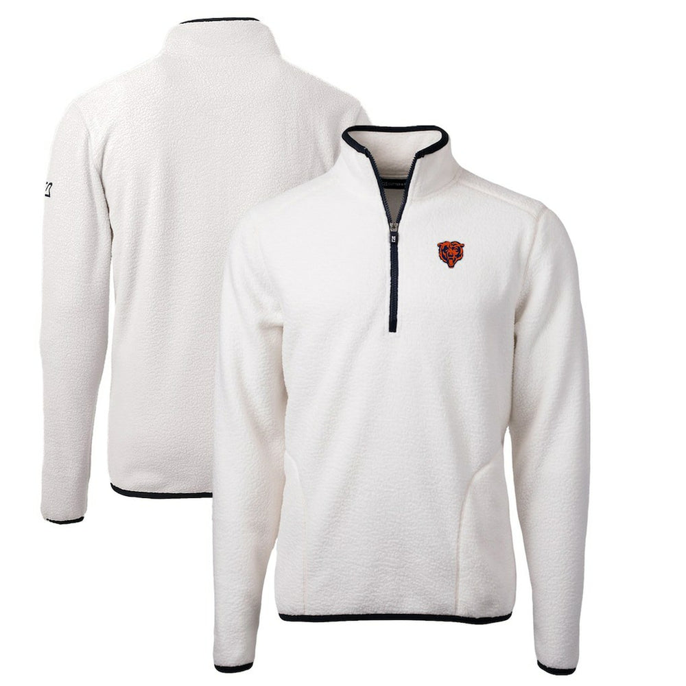 Chicago Bears Cutter & Buck Throwback Eco Sherpa Fleece Quarter-Zip Pullover Jacket - White discount