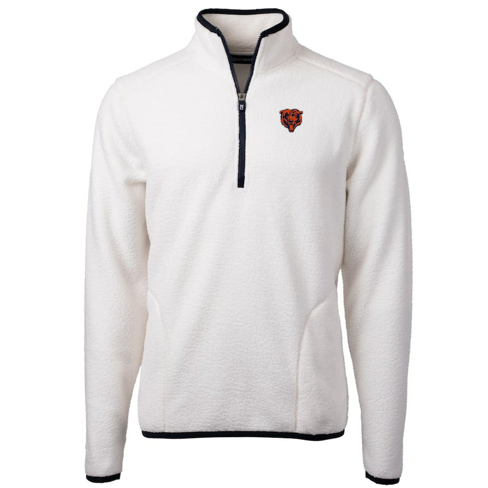 Chicago Bears Cutter & Buck Throwback Eco Sherpa Fleece Quarter-Zip Pullover Jacket - White discount