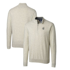 New Orleans Saints Cutter & Buck Throwback Logo Lakemont Tri-Blend Quarter-Zip Pullover Sweater - Oatmeal for sale