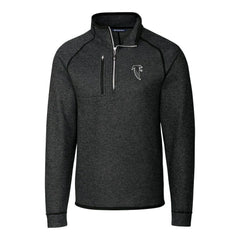Atlanta Falcons Cutter & Buck Throwback Logo Mainsail Sweater-Knit Half-Zip Pullover Jacket - Heather Charcoal online
