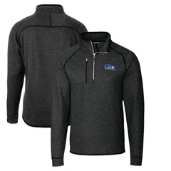 Seattle Seahawks Cutter & Buck Throwback Logo Mainsail Sweater-Knit Half-Zip Pullover Jacket - Heather Charcoal sale