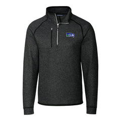Seattle Seahawks Cutter & Buck Throwback Logo Mainsail Sweater-Knit Half-Zip Pullover Jacket - Heather Charcoal sale