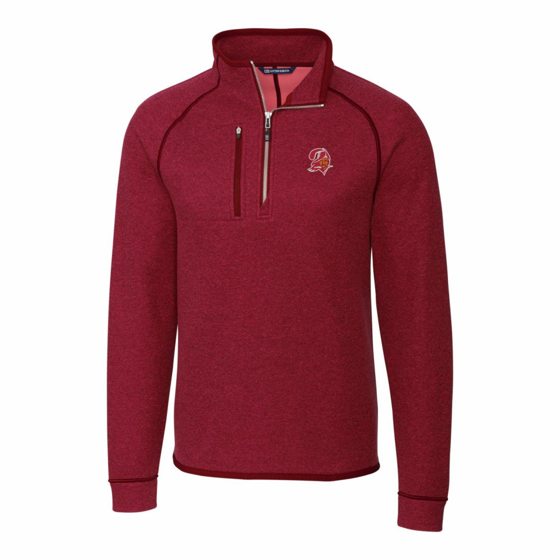 Tampa Bay Buccaneers Cutter & Buck Mainsail Sweater-Knit Half-Zip Pullover Jacket - Red discount